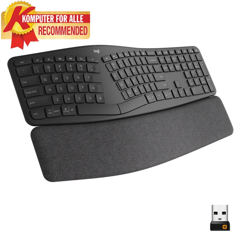 Logitech ERGO K860 belaidė klaviatūra, grafito spalvos, Skandinaviškas išdėstymas (Qwerty)