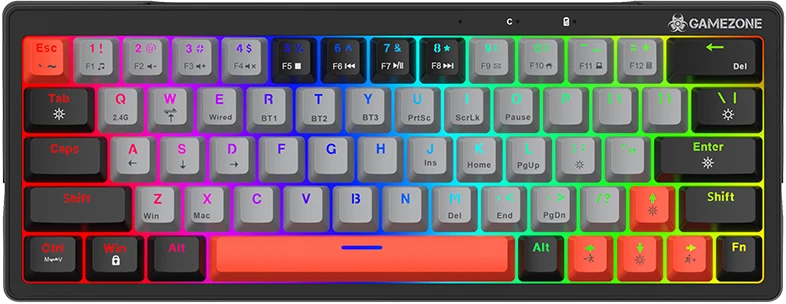 Klaviatūra mechaninė Tracer GAMEZONE EVOX 63 RF (2.4+BT)