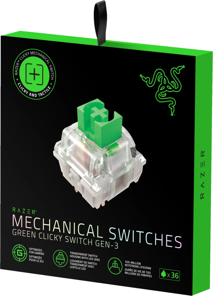Razer | Mechaninė klaviatūra žaidimams Switches Pack | Žalias Clicky | Klaviatūra Switches | N/A | N/A