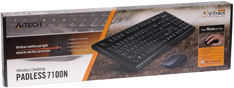 A4Tech A4TKLA41220 Klaviatūra ir pelė V-TRACK 2.4G 7100N RF nano