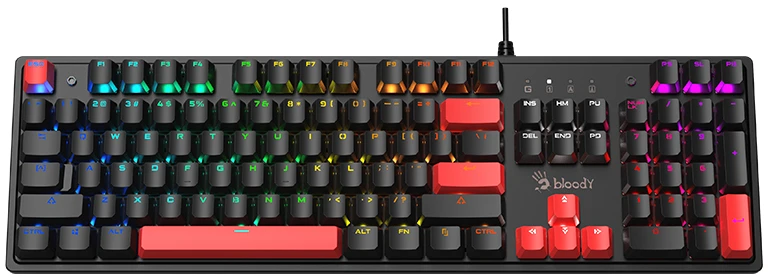 Klaviatūra žaidimams A4Tech Bloody S520N BLMS Raudona Plus su laidu mechaninė su pašvietimu juoda