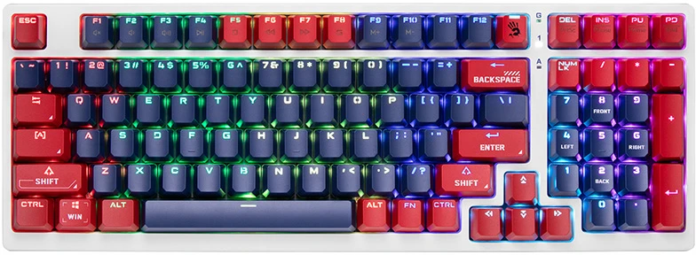 Klaviatūra žaidimai A4Tech Bloody S98 Sports BLMS Raudona Plus laidinis mechaninis apšvietimas daugiaspalvis