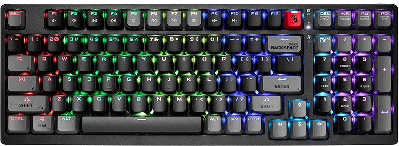 Klaviatūra A4Tech Bloody S98 USB Sports Lime (BLMS Raudona Plus jungikliai)
