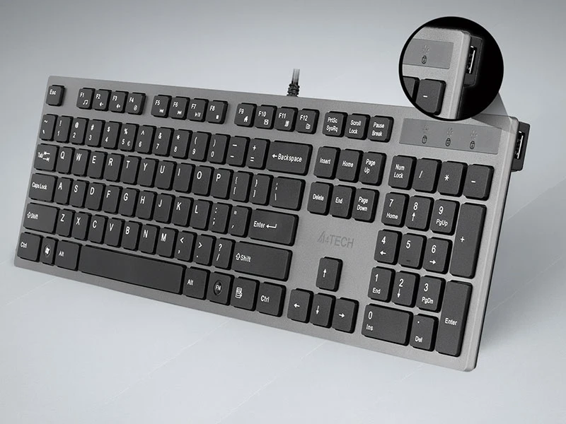 Klaviatūra A4Tech KV-300H, Pilkos spalvos