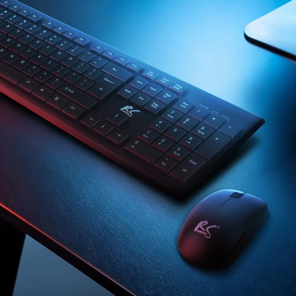 nano rs NanoRS Belaidė klaviatūra ir pelė Combo with Ergonomic Design – RS580 for Smooth and Efficient Use