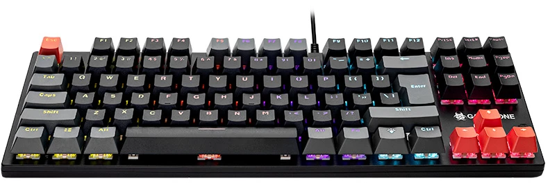 Klaviatūra žaidimams Tracer GameZone Blade 87 su laidu mechaninė su pašvietimu juoda-pilka