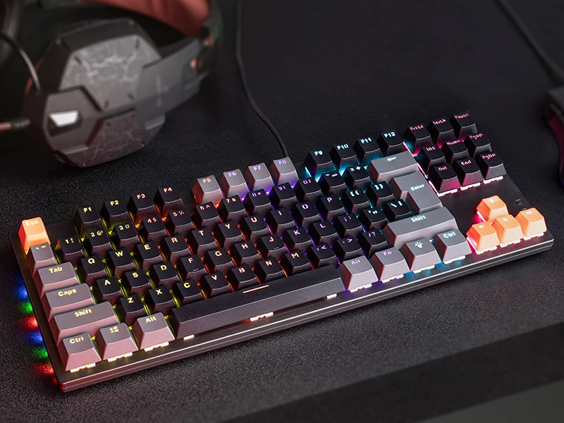 Klaviatūra žaidimams Tracer GameZone Blade 87 su laidu mechaninė su pašvietimu juoda-pilka