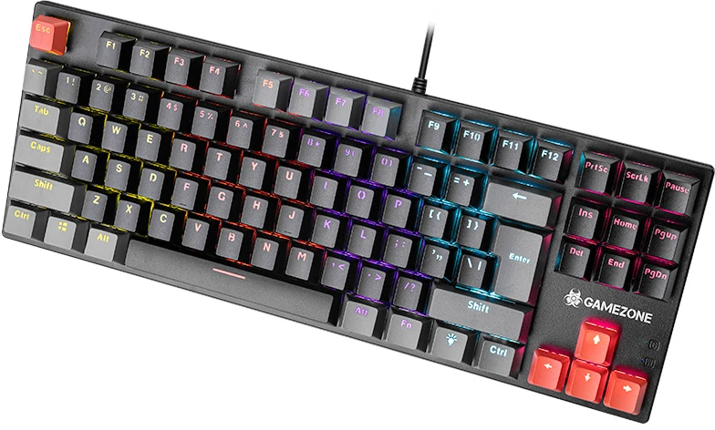 Klaviatūra žaidimams Tracer GameZone Blade 87 su laidu mechaninė su pašvietimu juoda-pilka