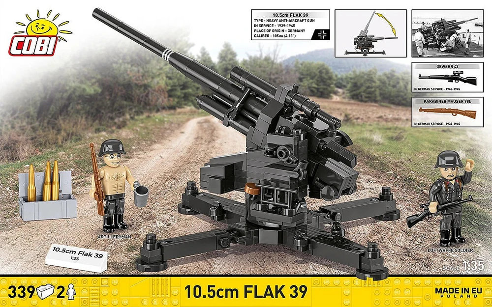 Cobi Klocki 10,5 cm priešlėktuvinės gynybos blokai 39 339 blokai