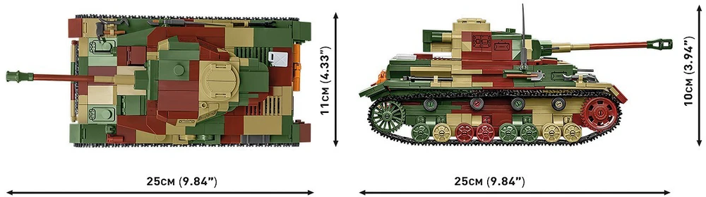 Cobi Konstruktoriaus kaladėlės WWII PZKPFW IV AUSF.G, 1107 kaladėlių