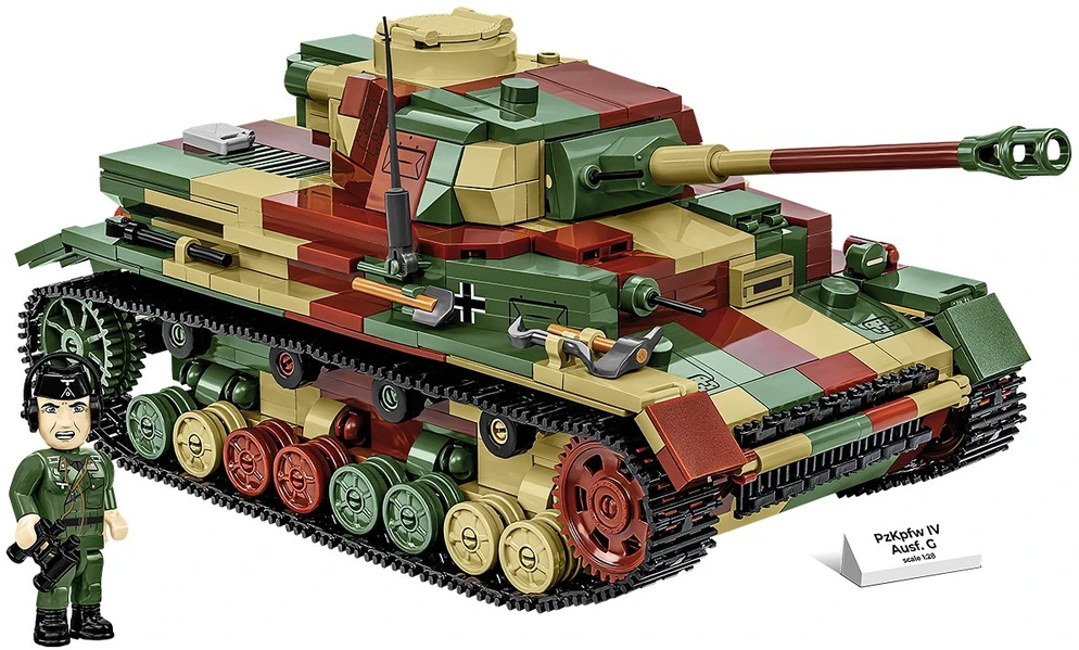 Cobi Konstruktoriaus kaladėlės WWII PZKPFW IV AUSF.G, 1107 kaladėlių