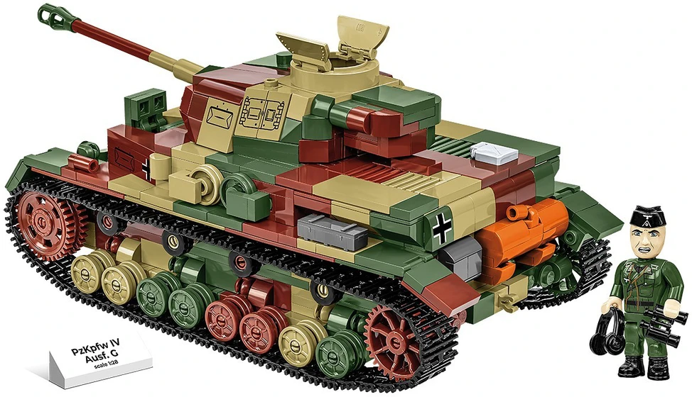 Cobi Konstruktoriaus kaladėlės WWII PZKPFW IV AUSF.G, 1107 kaladėlių