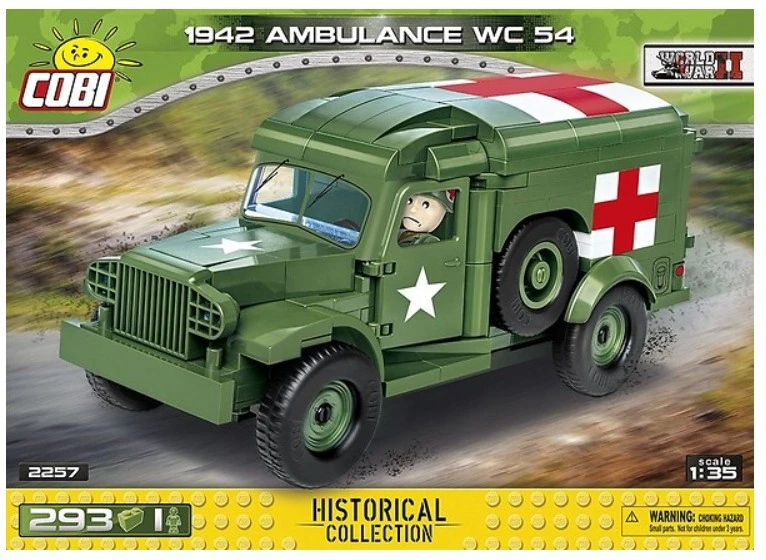 Cobi Klocki Blokeliai hc Antrojo pasaulinio karo 1942 m. greitosios pagalbos automobilis wc 54
