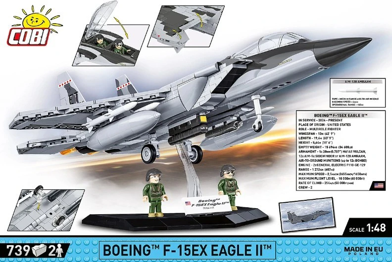 Cobi Laikrodis „Boeing F-15 Ex Eagle II“ blokuoja