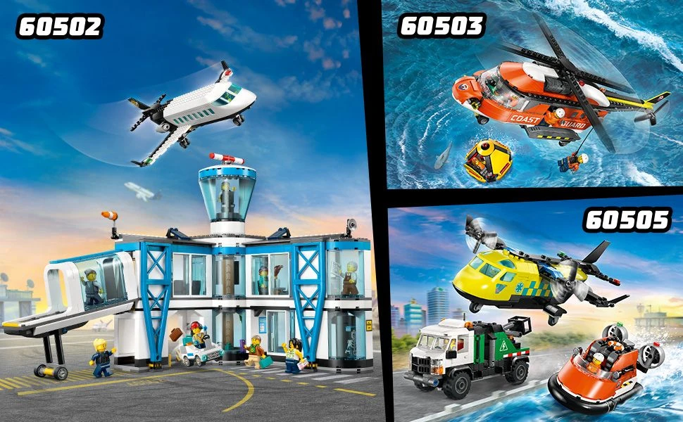 Klocki Bricks City 60504 pakrančių apsaugos gelbėjimo valtis ir sraigtasparnis