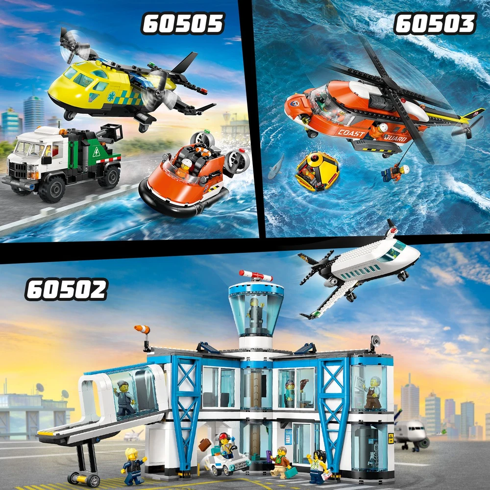 Klocki Bricks City 60504 pakrančių apsaugos gelbėjimo valtis ir sraigtasparnis