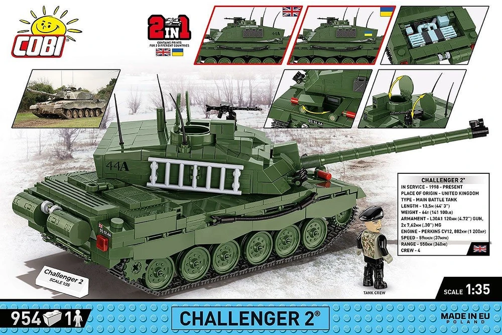 Cobi Klocki „Challenger 2“ 954 blokai