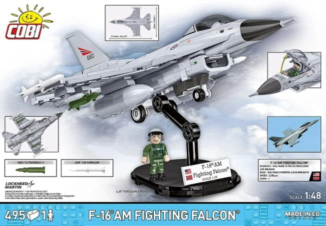 Cobi Klocki F-16am „Fighting Falcon“ statybiniai blokeliai, 495 dalys