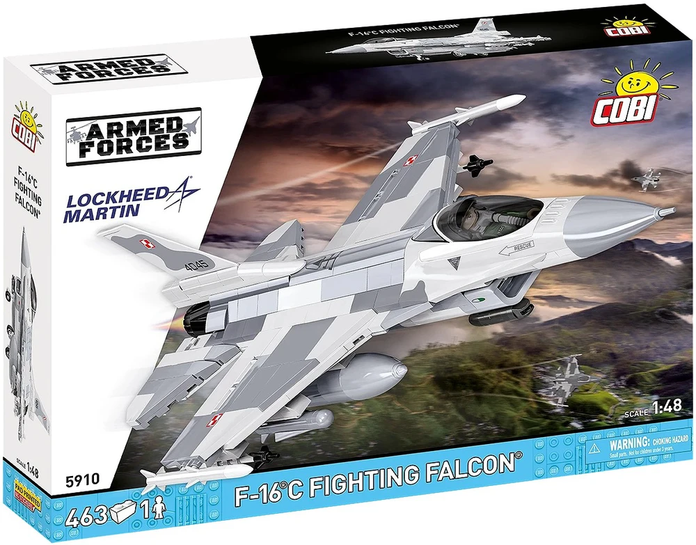 Cobi Klocki F-16c kovos sakalas blokuoja 463 blokus