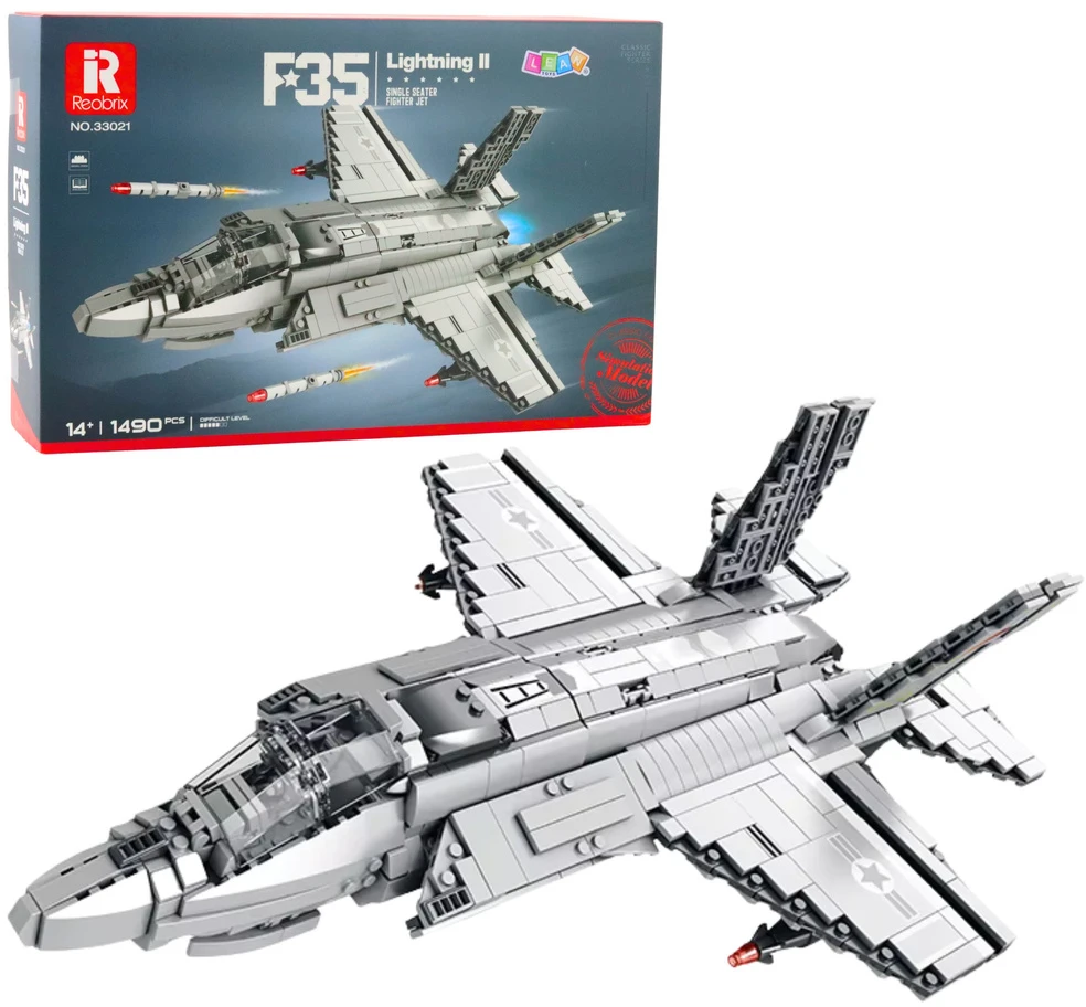Lean Toys Konstruktoriaus rinkinys F-35 Lightning II 1490 detalių