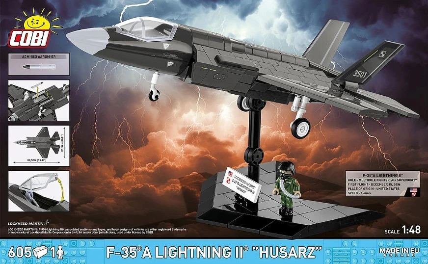 Cobi Klocki F-35A Lightning II statybiniai blokai, 605 dalys