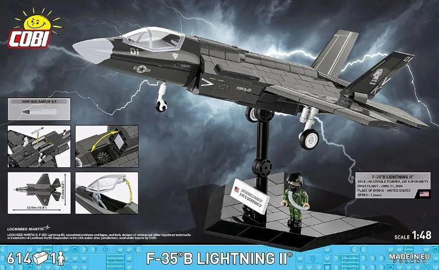 Klocki F-35B „Lightning II“ statybiniai blokai, 614 detalių