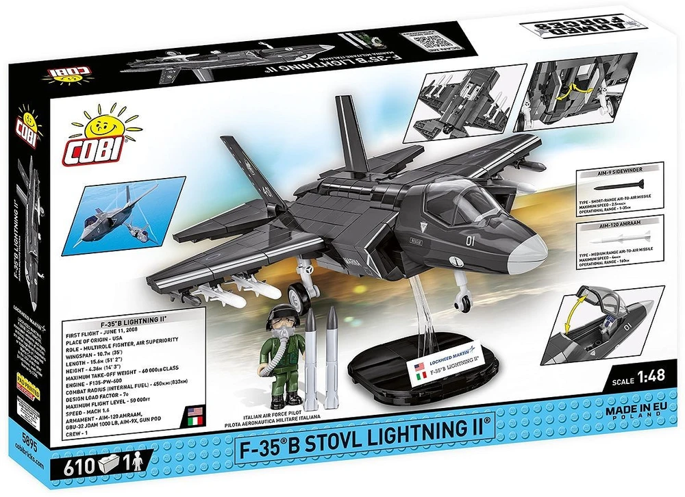 Cobi Klocki F-35b „Stovl Lightning II“ 610 blokų