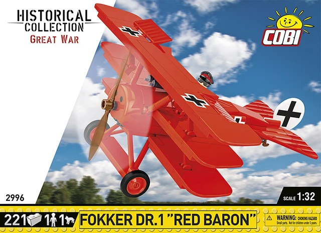 Cobi Klocki Fokker Dr.1 Raudona Baron 221 blokai