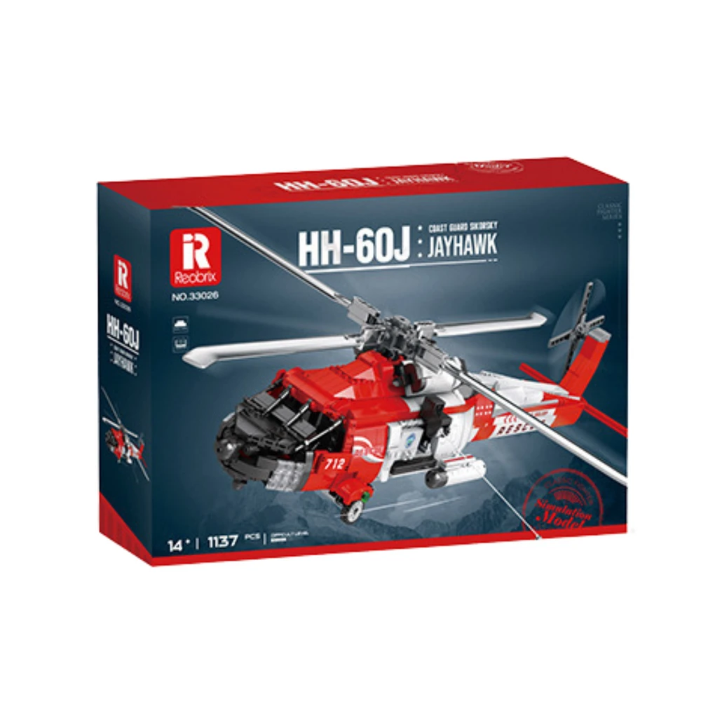 Lean Toys KONSTRUKCINIS RINKINYS HH-60J JAYHAWK GELBĖJIMO SRAIGTASPARNIS 1137 DETALIŲ