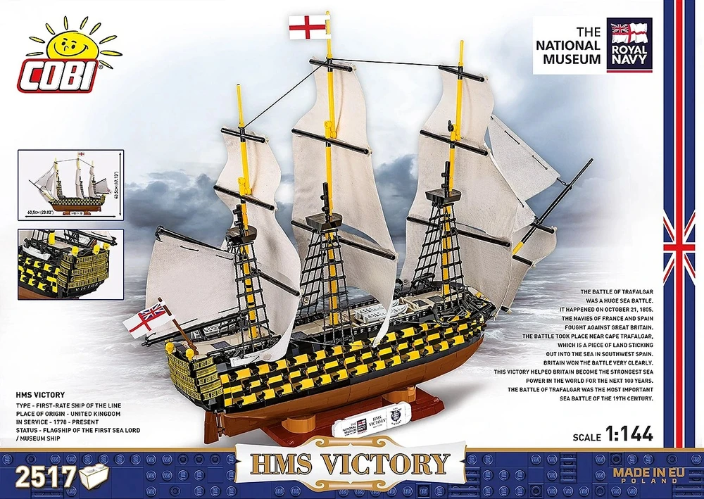COBI H.M.S. Victory burlaivio konstruktorius 1:144, 2517 detalių
