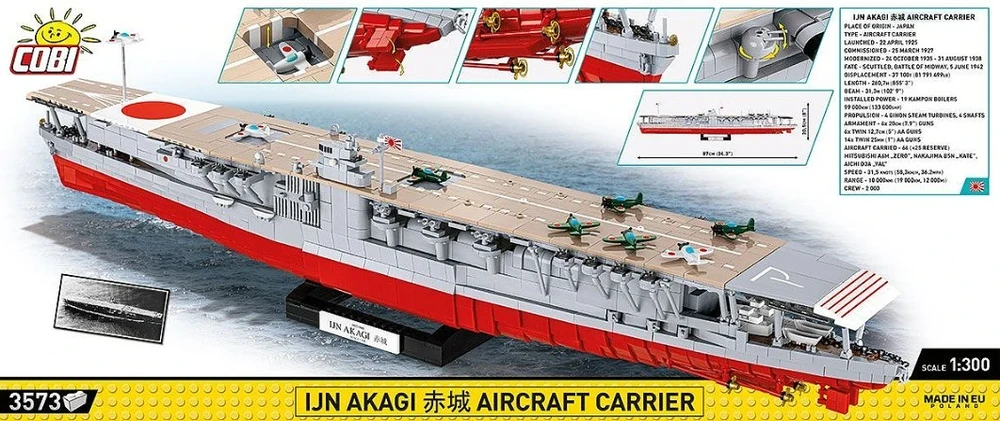 Cobi Klocki IJN Akagi lėktuvnešis 3573 blokai