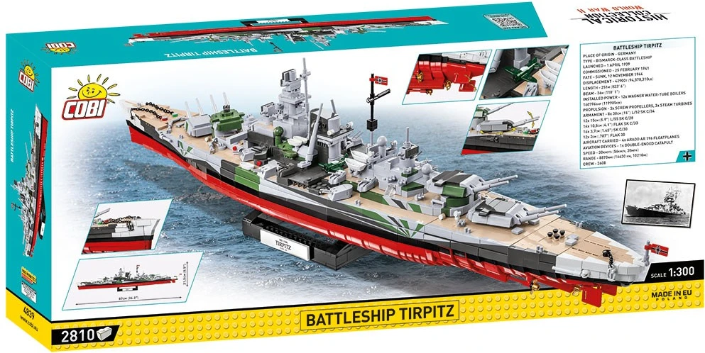 COBI Tirpitz karo laivas konstruktorius 1:300, 2810 detalių