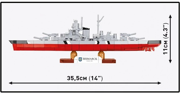Cobi Klocki Karinis laivas „Bismarck“ 590 blokų