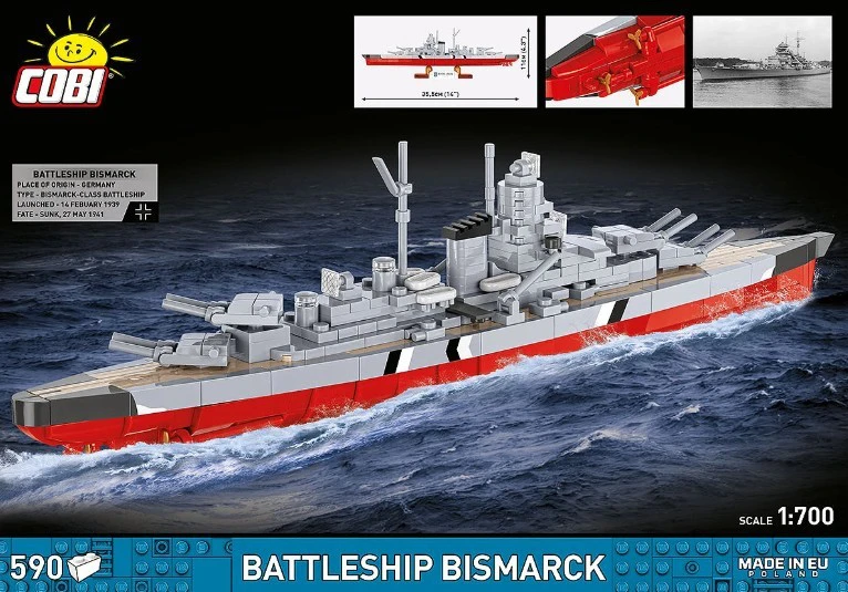 Cobi Klocki Karinis laivas „Bismarck“ 590 blokų