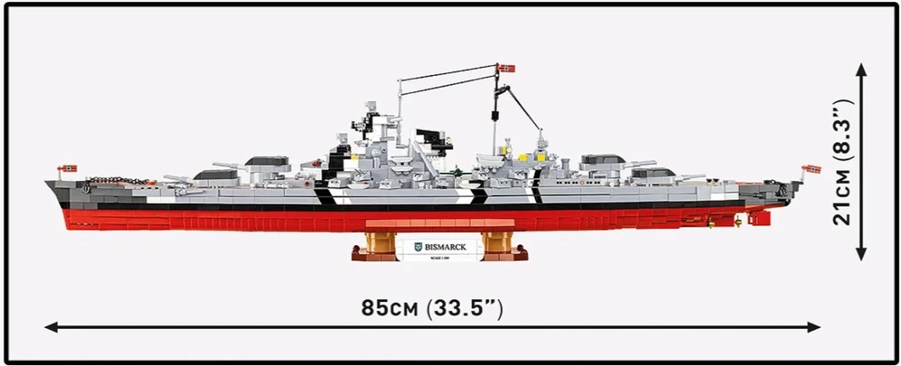Cobi Klocki Karo laivas „Bismarck 3204“ kaladėlės