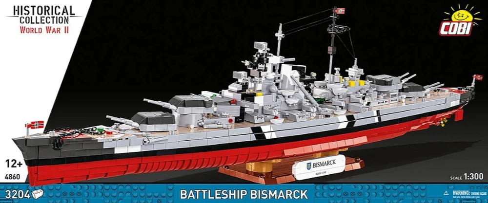 Cobi Klocki Karo laivas „Bismarck 3204“ kaladėlės