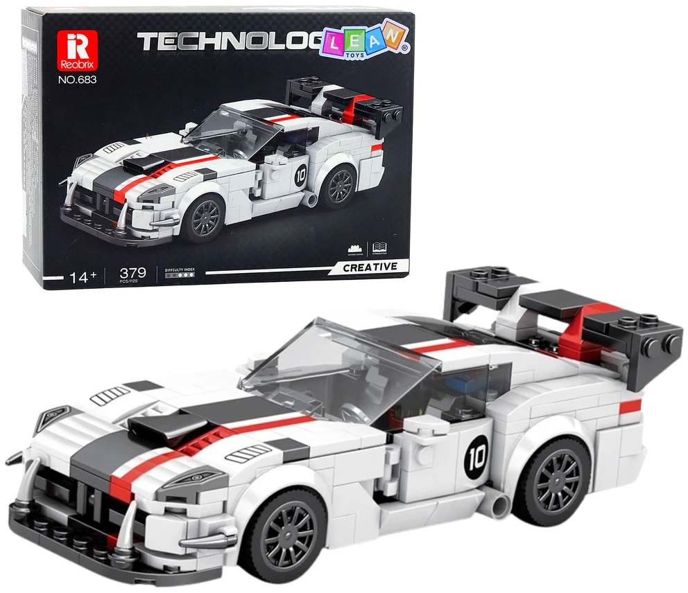 Lean Toys Konstravimo rinkinys VIPER lenktyninis automobilis 379 detalių