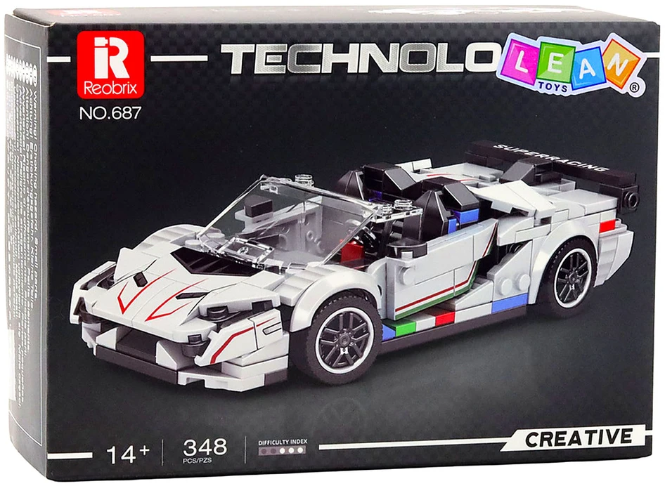 Lean Toys Konstruktoriaus rinkinys SVJ kabrioletas 348 detalių