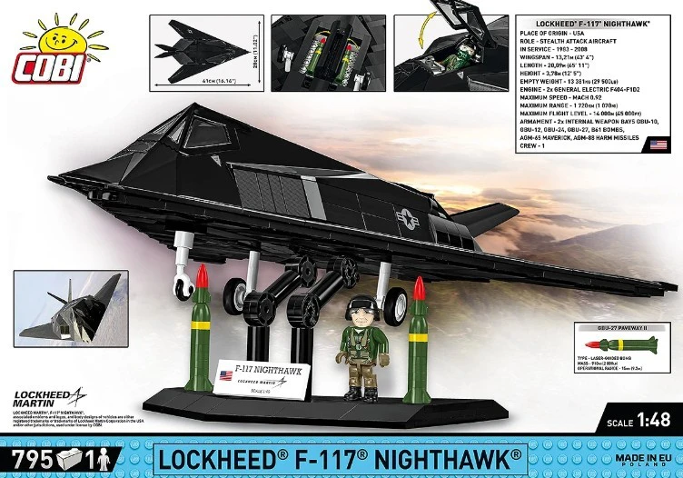 Cobi „Lockheed F-117 Nighthawk 795“ blokai