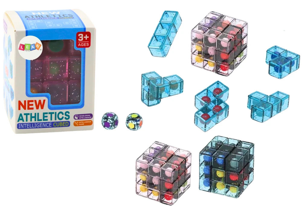 Lean Toys Logikos Kubo Dėlionė Rožinė