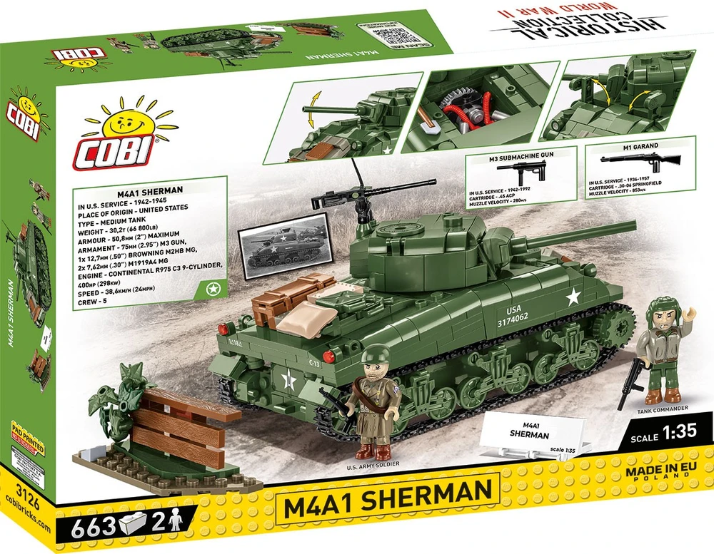 Cobi Klocki M4A1 Sherman 663 blokai