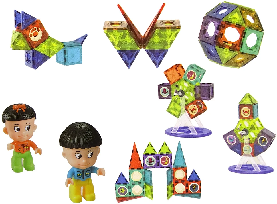 Lean Toys Magnetinės kaladėlės 71 vnt.