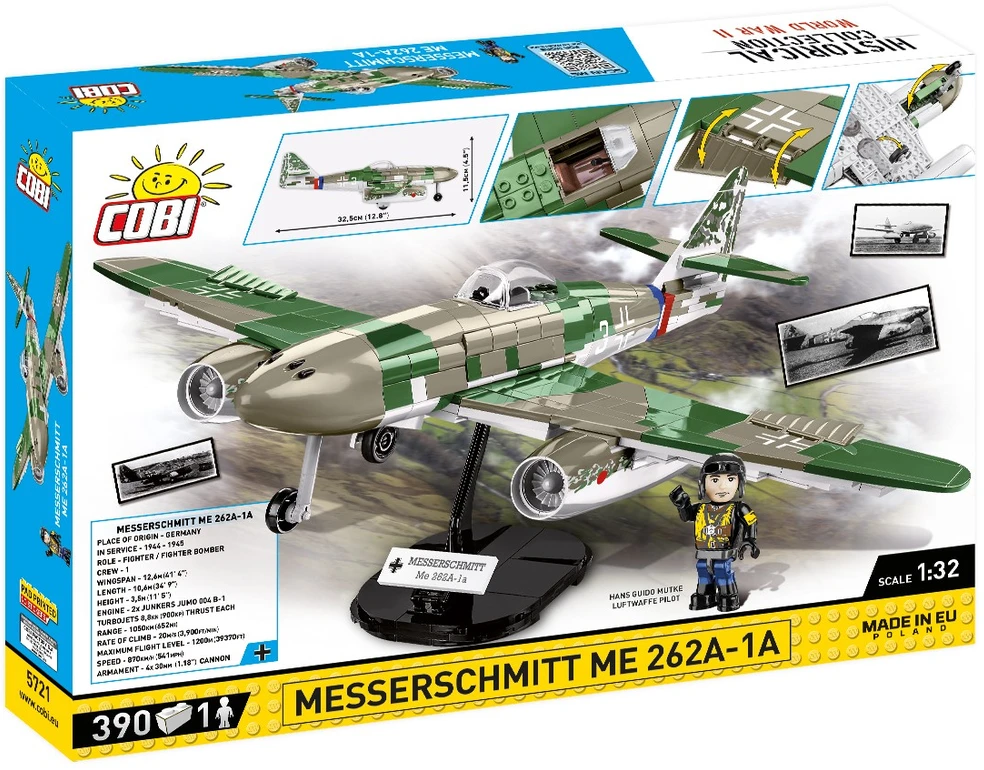 Cobi HC WWII 5721 Samolot Messerschmitt ME 262A-1A 390 kl.
