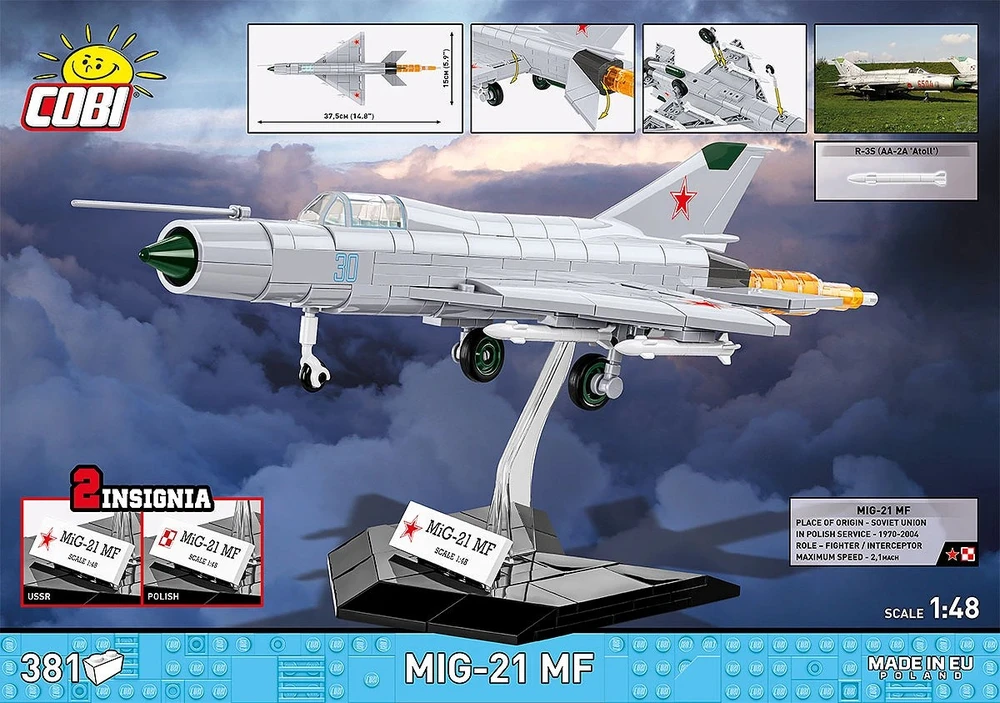 Cobi Klocki Mig-21 mf blokai 381 blokai