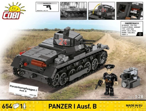 Cobi Klocki Panzer ir Ausf.B blokai 654 vienetai