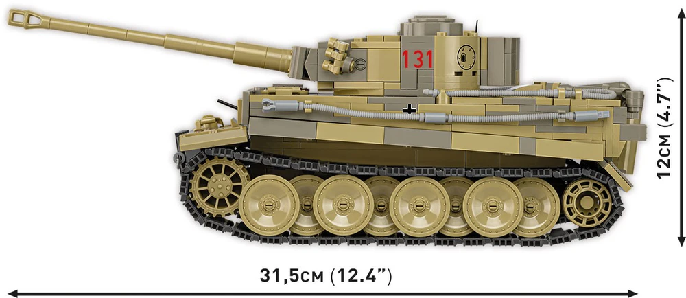 COBI konstruktorius Panzer VI Tiger 131, 1:28, 1275 detalių tankas