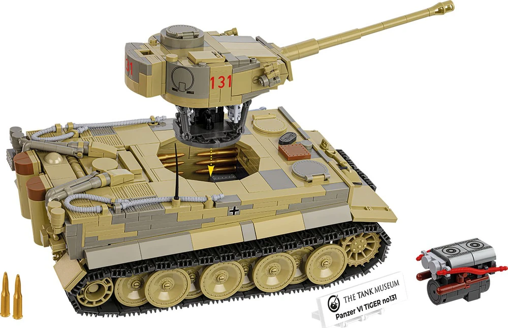 COBI konstruktorius Panzer VI Tiger 131, 1:28, 1275 detalių tankas