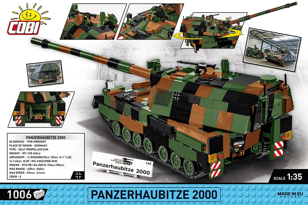 COBI Panzerhaubitze 2000 konstruktorius, 1:35, 1006 detalių