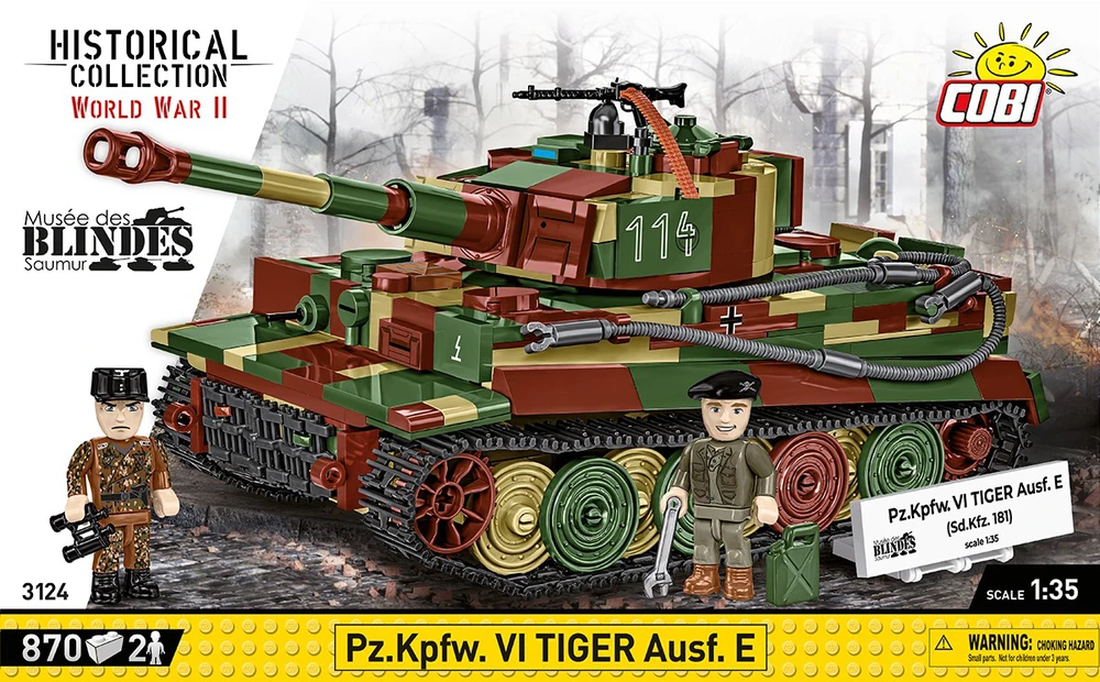 Cobi Klocki Pz.kpfw blokuoja vi tiger ausf. e 870 blokų
