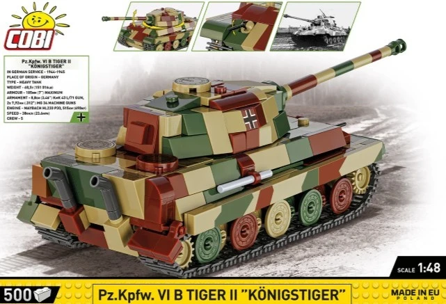 Cobi Klocki Pz.kpfw. vi b tiger ii konigstiger blokai